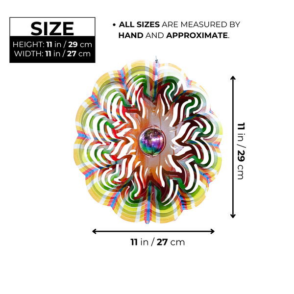 Metal Wind Spinner, Abstract Garden Art, 3D Kinetic Sculpture, Outdoor Hanging Decor for Patio, Tree, Lawn, Unique Gifts by Sona Casa