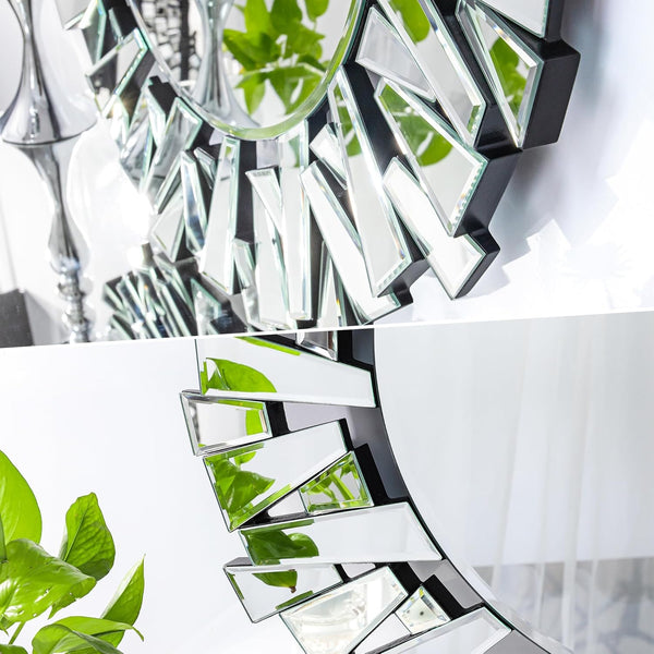 Large 3 ft Frameless Round Glass Mirror, Modern Design, Thick High Quality Glass, Easy to Hang-Sona Casa