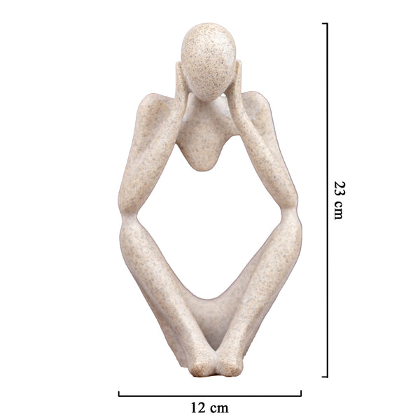 Decorative thinker statues, 3 pcs, tabletop decoration for home or office by Sona Casa