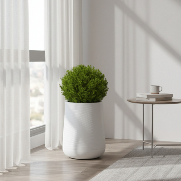 Modern Tall Indoor Self Watering Decorative Planter, 19 in Contemporary Flower Pot Home, Office Decoration, Gift-Sona Casa