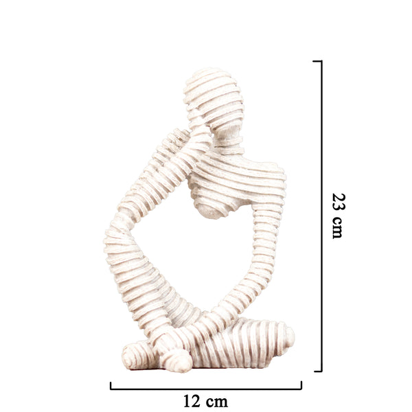 Decorative Statue Set, 9" Striped Thinkers, Tabletop Decor for Home Office by Sona Casa