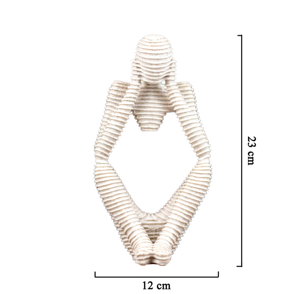 Decorative Statue Set, 9" Striped Thinkers, Tabletop Decor for Home Office by Sona Casa