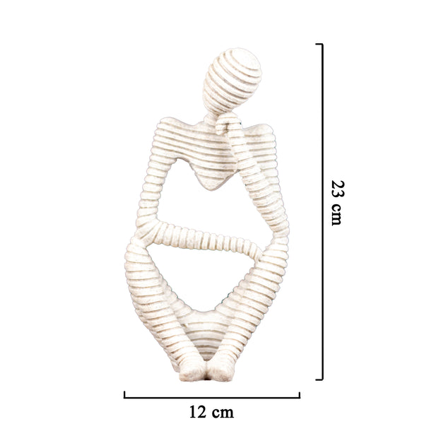 Decorative Statue Set, 9" Striped Thinkers, Tabletop Decor for Home Office by Sona Casa