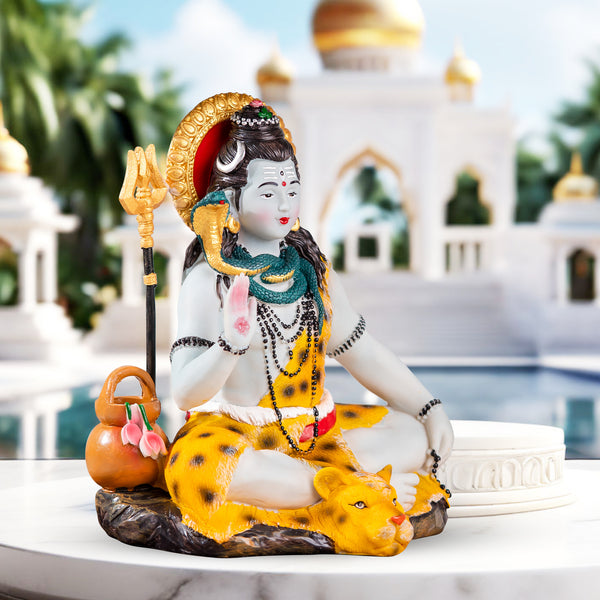 Large 25 cm Polyresin Shiva Statue - Multicolor Hindu God Idol For Home And Temple Decor, Perfect Diwali Gift by Sona Casa