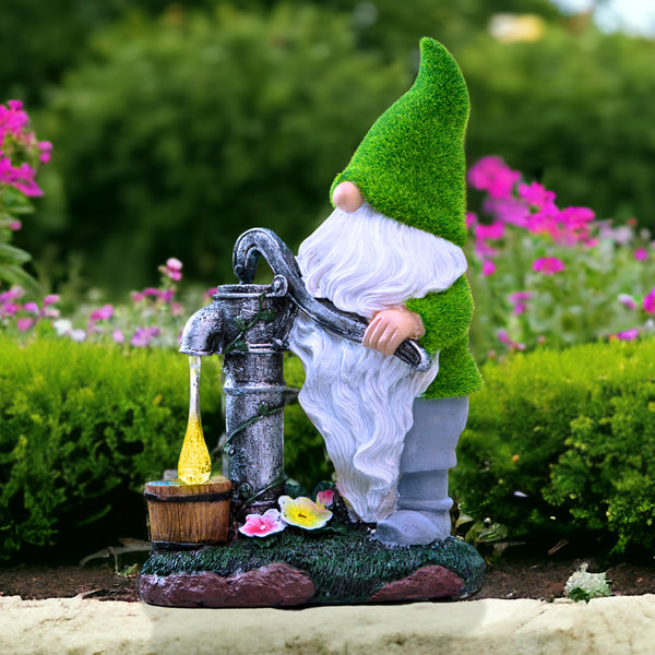 Garden Gnome Solar Light, 12" Garden Gnome, Lawn Ornament, Outdoor Decor by Sona Casa
