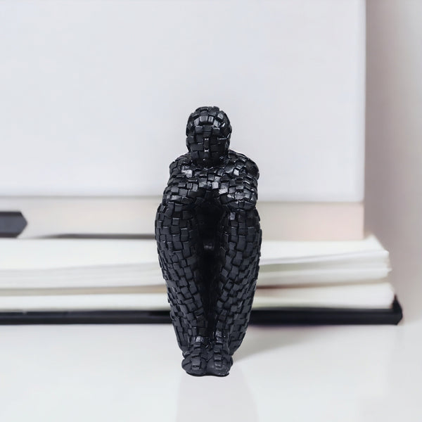 Small Black Abstract The Thinker Statue, Unique Home Decor, Housewarming Gift 8 inch 20 cm by Sona Casa