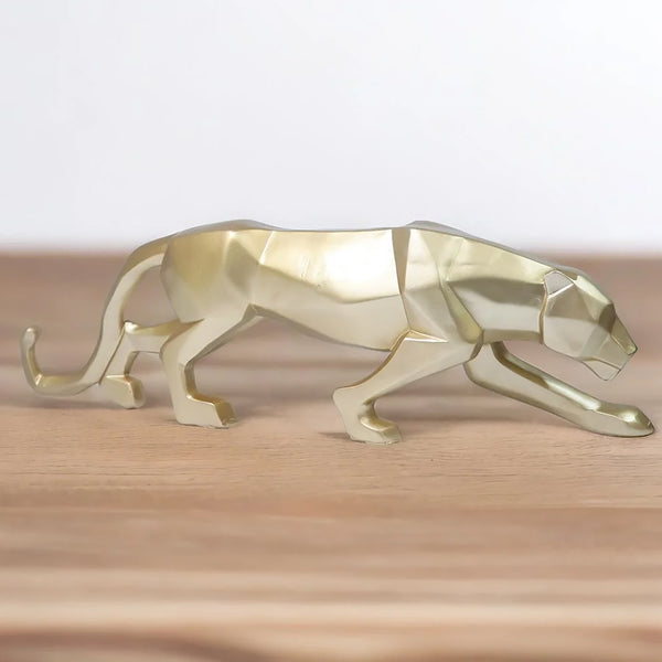 Gold Leopard Statue, Panther Sculpture, Gold Home Decor, Living Room Decor 18 inch 46 cm Wide by Sona Casa