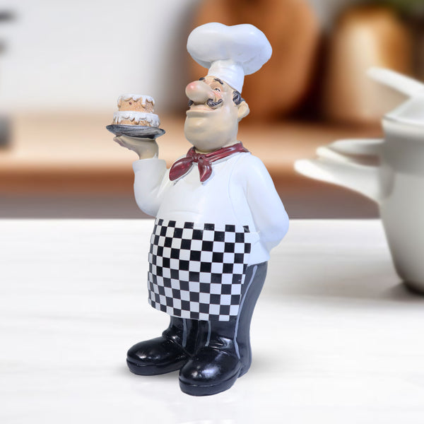 Decorative Polyresin Chef Statue, 10" Cafe Bakery Dining Kitchen Decor by Sona Casa