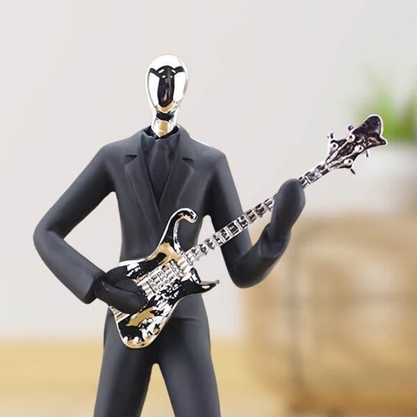Musician Statue, Black Sculpture, Home Decor Gift for Musicians, Guitarists 11 inch 27 cm by Sona Casa