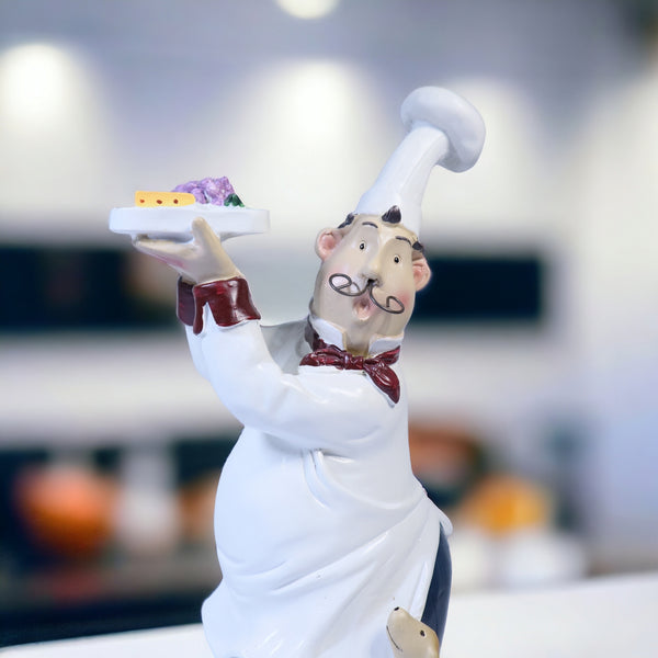 Chef Ornament, Polyresin Statue Art, Decor for Kitchen, Restaurant, Cafe, Bakery, Fun Gift 10 inch 25 cm by Sona Casa