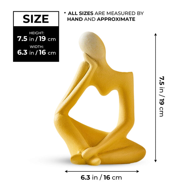 Abstract Ceramic Yellow Bud Vase With 1 Tulip Stem, 7" Table Vase for Fresh or Fake Flowers, Living Room, Office Decor by Sona Casa