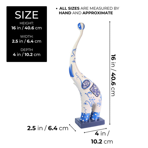 Whimsical Circus Elephant Statue, 16" Home or Office Art Decor, Gift by Sona Casa