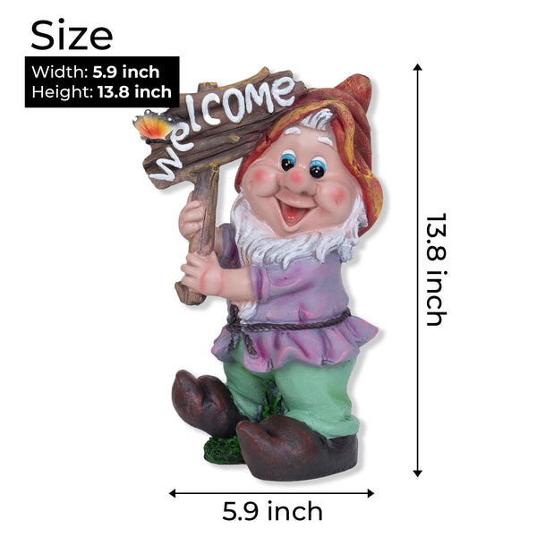 Weatherproof Gnome Welcome Statue, Garden Fairy Charm For Outdoor Grace by Sona Casa