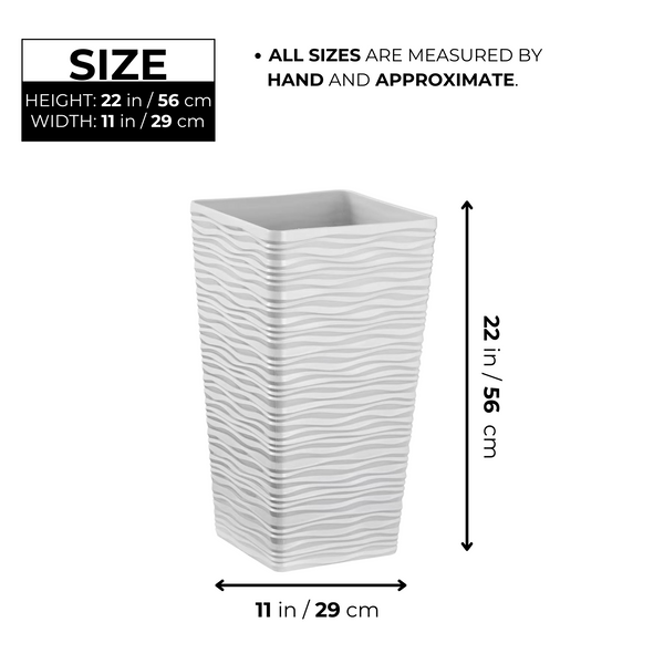 Tall White Planter Set, Indoor/Outdoor, 22" Large Modern Decorative Flower Pots Home, Patio, Front Porch, Backyard, Garden Decor by Sona Casa