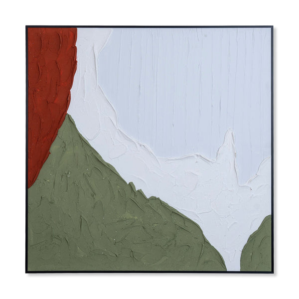 Minimalist 3D Abstract Impasto Art, 31" Thick-Textured Wood Canvas Decor by Sona Casa