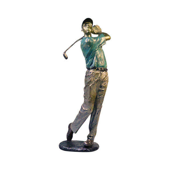 Golf Figurine Statue, Polyresin Sculpture, 15" Large Golfer Decor by Sona Casa