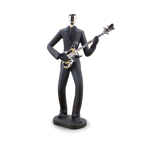 Musician Statue, Black Sculpture, Home Decor Gift for Musicians, Guitarists 11 inch 27 cm by Sona Casa