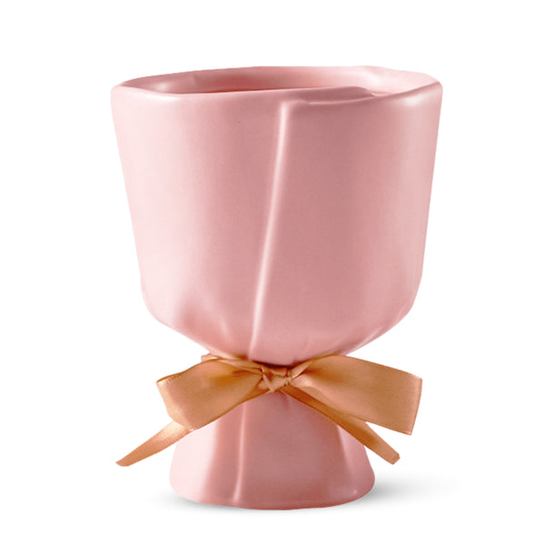 Bouquet Ceramic Vase, 6" Vase for Artificial or Fresh Floral Arrangements by Sona Casa