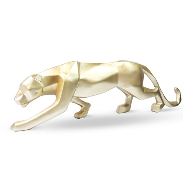 Gold Leopard Statue, Panther Sculpture, Gold Home Decor, Living Room Decor 18 inch 46 cm Wide by Sona Casa