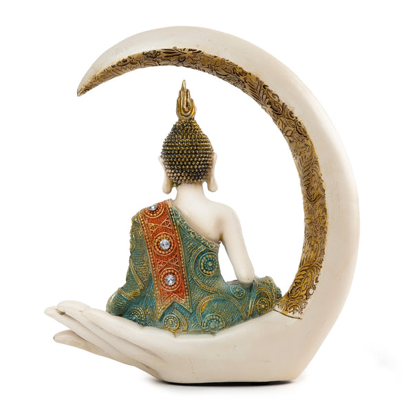 Mini Zen Buddha Statue, Rustic Polyresin, For Meditation Room Decor & Tabletop Feng Shui, Vintage Indian Spiritual Sculpture by Sona Casa