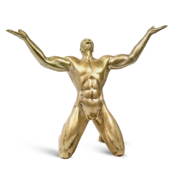 Golden Figurine, Roar of Victory, Motivational Decor, 12 inch, 30 cm, Unique Graduation Gifts, Home Office Decor by Sona Casa