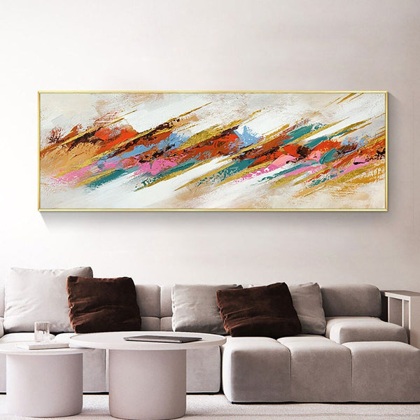 Abstract Painting on Canvas Colorful Painting, Modern Landscape Painting, Original Large Acrylic Painting for Living Room Decor Wall Art by Sona Casa
