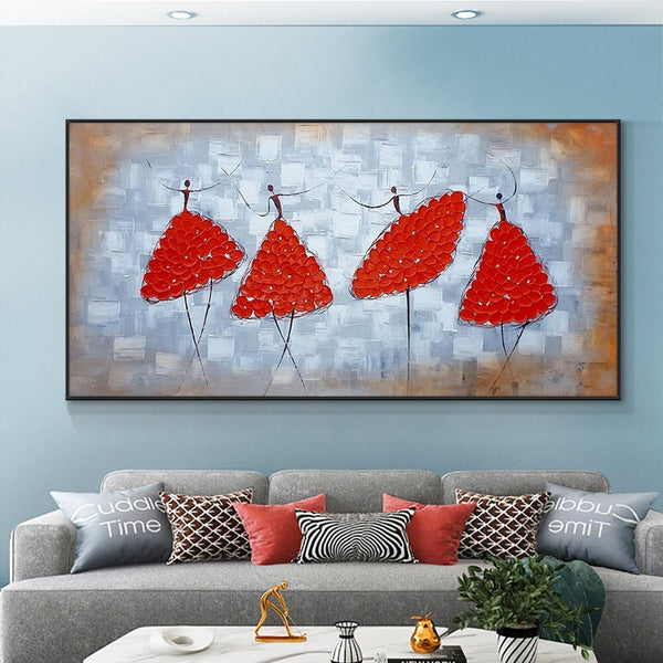 Handmade Abstract Dancer Art - Impasto Oil Painting, Contemporary Bedroom Decor, Minimalist Wall Painting, Original Gift for Art Lovers by Sona Casa