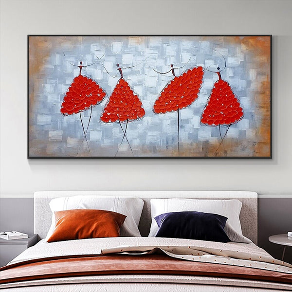 Handmade Abstract Dancer Art - Impasto Oil Painting, Contemporary Bedroom Decor, Minimalist Wall Painting, Original Gift for Art Lovers by Sona Casa