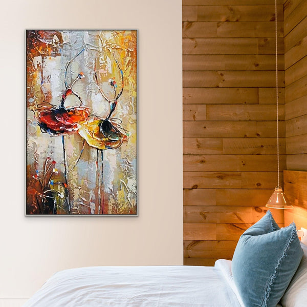 Abstract Ballet Art - Original Ballerina Oil Painting on Canvas, Modern Dancer Wall Decor, Ideal Gift for Art Collectors & Enthusiasts by Sona Casa