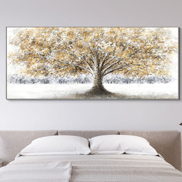 Large Wall Art, Landscape Painting of Forest Trees, Tree Painting, Living Room Canvas Art, Textured Wall Art, Nature Painting by Sona Casa