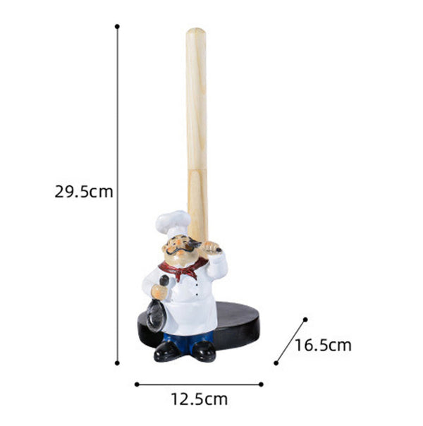 Paper Roll, 12" Towel Holder Cute Chef, Home, Restaurant, Kitchen Decor by Sona Casa