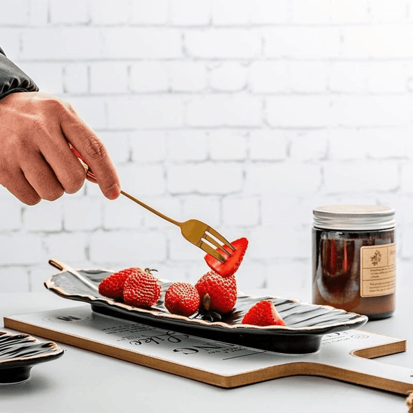 2 Pcs Ceramic Decorative Trays, Jewelry Tray, Dish Plates Snacks Feather Tabletop Home Kitchen, Vanity, Party Decor Ornament Organizer by Sona Casa