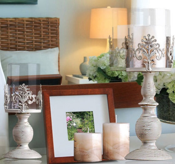 Retro Candle Holder Set, 15" 13" 10" Classy Tabletop Decorations by Sona Casa