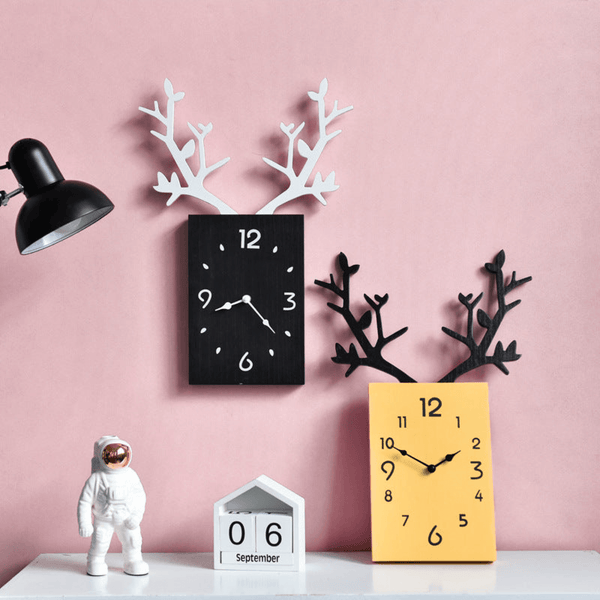 Wooden Deer Clock for Home Décor by Sona Casa