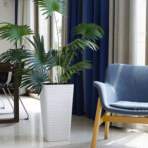 Tall White Planter Set, Indoor/Outdoor, 22" Large Modern Decorative Flower Pots Home, Patio, Front Porch, Backyard, Garden Decor by Sona Casa