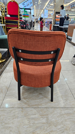 Comfortable Orange Fabric Accent Chair for Lounge, Home, Office, Living Room, Hotel Decor by Sona Casa