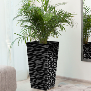 Tall Black Planter Pot Set of 2, Indoor/Outdoor, 22" Modern Minimalist Decorative Flower Pots, Home, Garden, Backyard, Front Porch, Patio Decor by Sona Casa