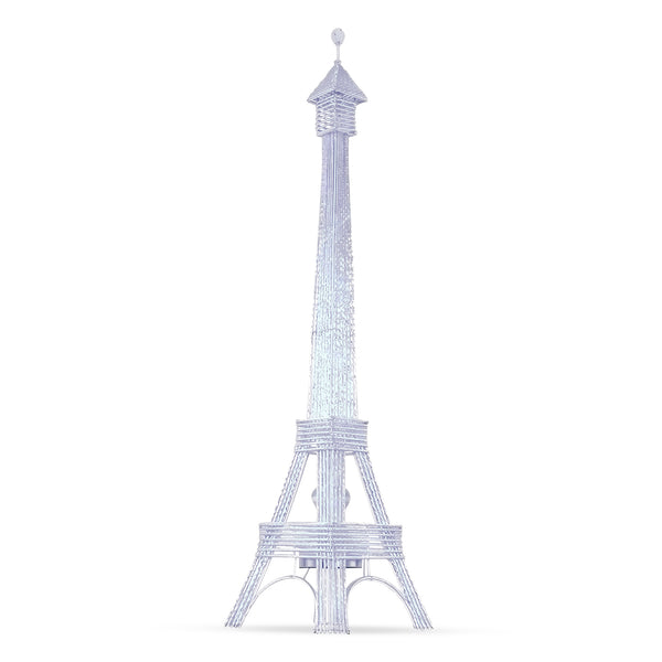 Decorative Floor Lamp 63" Eiffel Tower Paris, Handmade Tall Corner LED Light White Metal