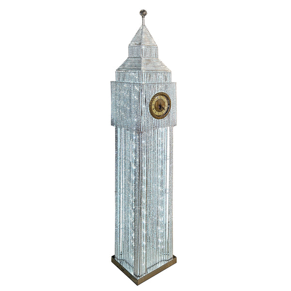 Tall Floor Lamp 60" Big Ben London White LED Light White Handmade Metal Standing Lamp