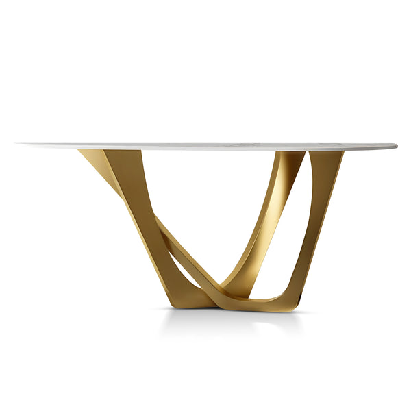 Modern 51" Golden Console Table, Premium White Faux Marble Top Stainless Steel Metal Frame