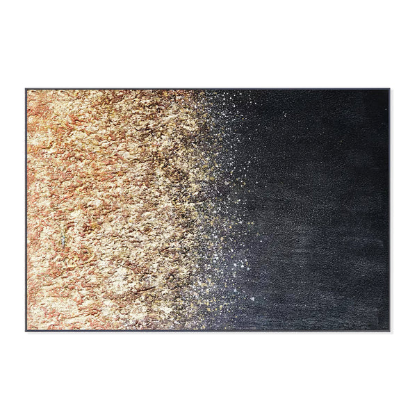 Black Brown Abstract Canvas Wall Art, 47" Living Room Hotel Wall Decor