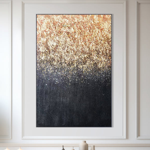 Black Brown Abstract Canvas Wall Art, 47" Living Room Hotel Wall Decor