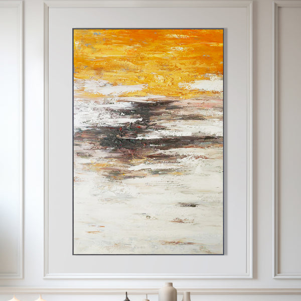 Abstract Muted Canvas Wall Art, 47" Framed Artwork Painting, Home Decor