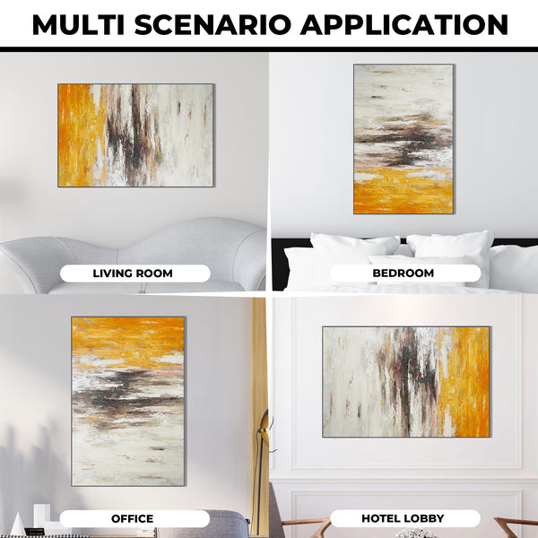 Abstract Muted Canvas Wall Art, 47" Framed Artwork Painting, Home Decor