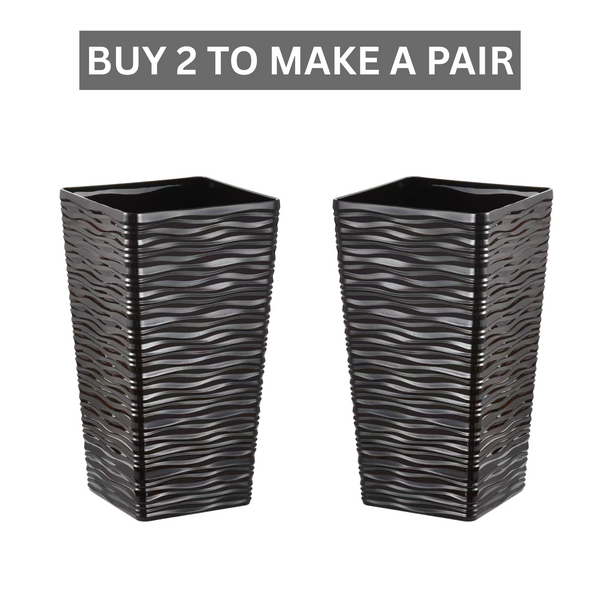 Tall Black Planter Pot Set of 2, Indoor/Outdoor, 22" Modern Minimalist Decorative Flower Pots, Home, Garden, Backyard, Front Porch, Patio Decor by Sona Casa