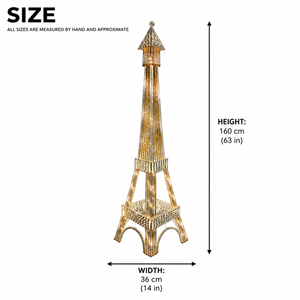 63" Eiffel Tower LED Floor Lamp Gold Frame White Light Modern Parisian Home Decor Lighting-Sona Casa