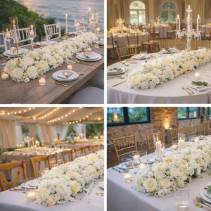 4 Feet White flowers runner for wedding event decoration - Accent Collection