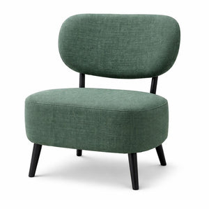 2 Pcs Set of Comfortable Green Fabric Accent Chairs for Lounge, Home, Office, Hotel Decor by Sona Casa