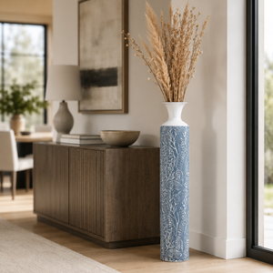 Luxury Metal Tall Vases, Large 32" Floor Vases, Living Room, Home, Office Decor-Sona Casa