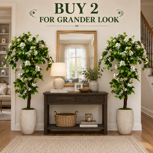 5ft White Artificial Bougainvillea Tree with Green Foliage and Stable Base for Indoor & Outdoor Home Office Decor